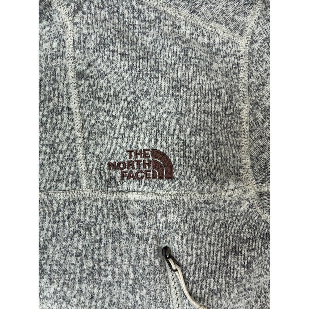 The North Face Mens Gray Marled Fleece 1/4 Zip Pullover Jacket Size Large L - Picture 5 of 8